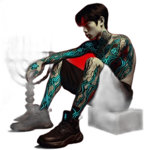 concept art, cyberpunk, fantasy art, photorealistic transparent PNG cut-out