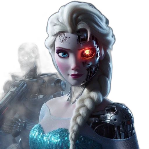 robot, face, concept art, fantasy art transparent PNG cut-out