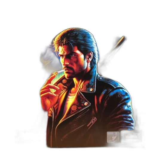 jacket, weapon, face, concept art transparent PNG cut-out