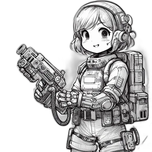 weapon, robot, jacket, concept art transparent PNG cut-out