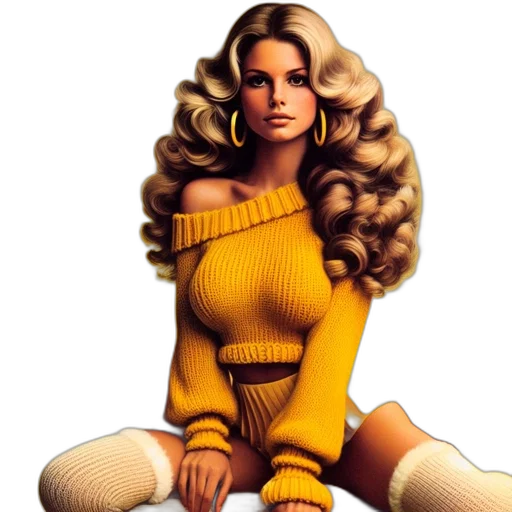 hair, dress, photorealistic, comic book art transparent PNG cut-out