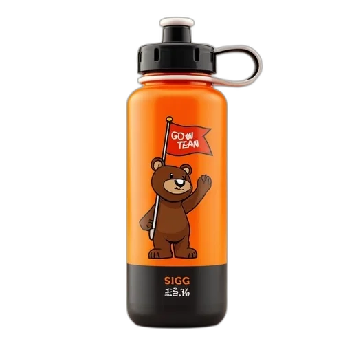 bottle, colorful, orange, black transparent PNG cut-out