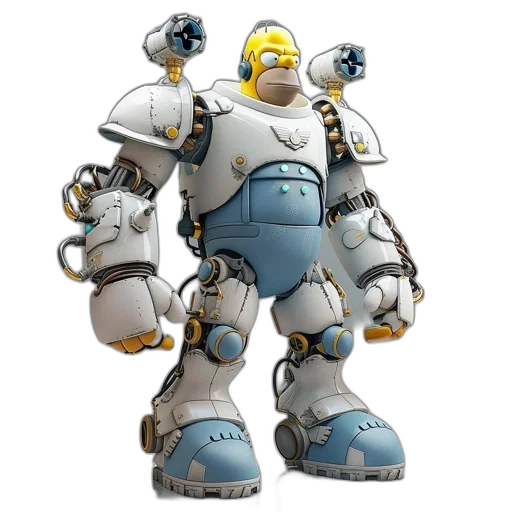 robot, concept art, 3d render, cyberpunk transparent PNG cut-out