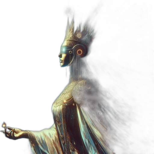 dress, staff, mask, crown transparent PNG cut-out