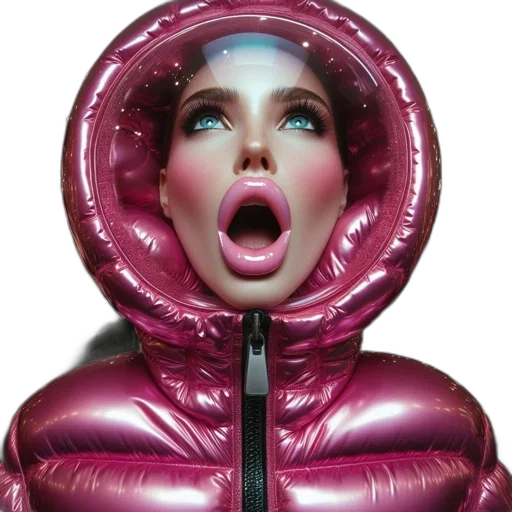 jacket, face, mask, 3d render transparent PNG cut-out