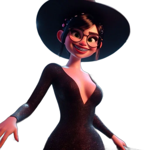 dress, hat, staff, face transparent PNG cut-out
