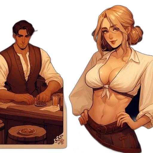 concept art, comic book art, fantasy art, pixel art transparent PNG cut-out