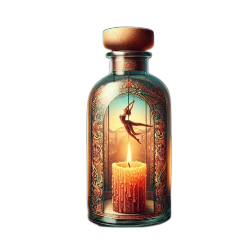bottle, fantasy art, concept art, oil painting transparent PNG cut-out