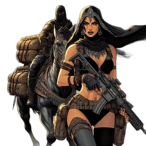 comic book art, concept art, fantasy art, desert transparent PNG cut-out