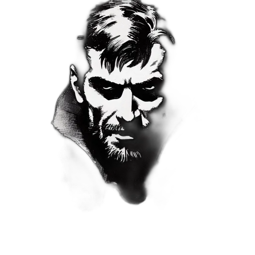 face, mask, weapon, comic book art transparent PNG cut-out