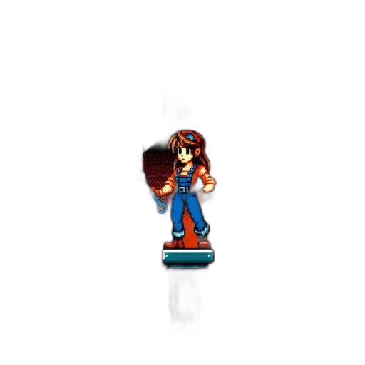 jewelry, staff, pixel art, 3d render transparent PNG cut-out