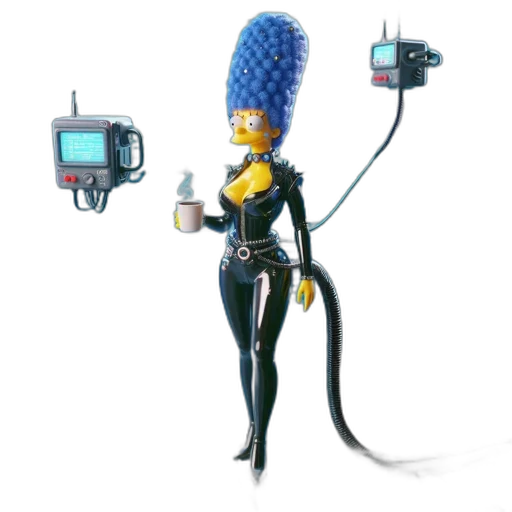 robot, staff, hair, concept art transparent PNG cut-out