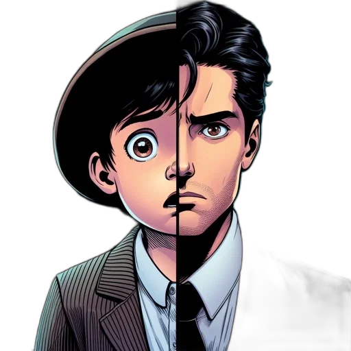 face, mask, comic book art, cartoon transparent PNG cut-out