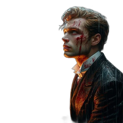 face, jacket, comic book art, concept art transparent PNG cut-out