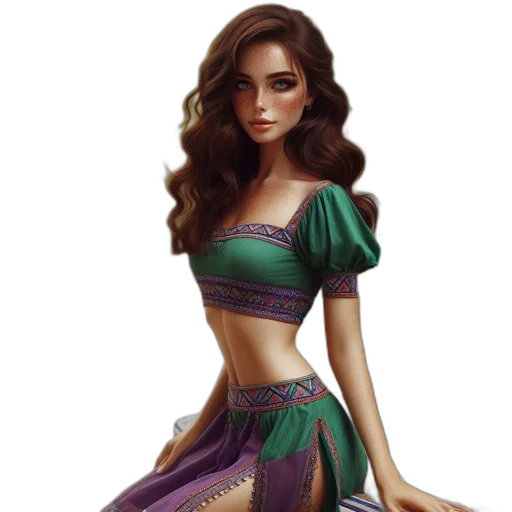 dress, jewelry, fantasy art, concept art transparent PNG cut-out
