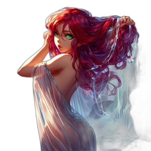 dress, face, hair, fantasy art transparent PNG cut-out