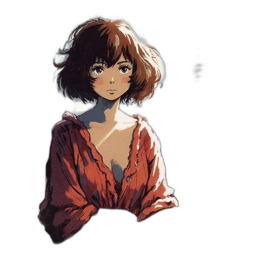 dress, jacket, face, creature transparent PNG cut-out
