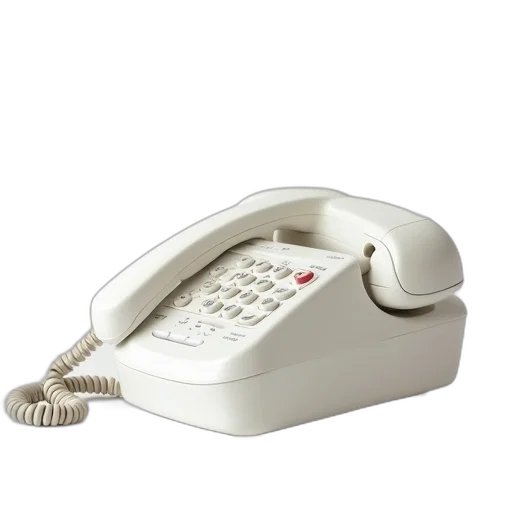 white, alcatel, corded, phone transparent PNG cut-out