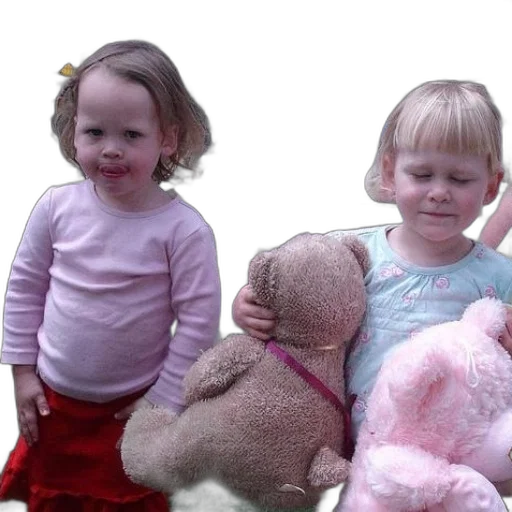3d render, two, little, girls transparent PNG cut-out