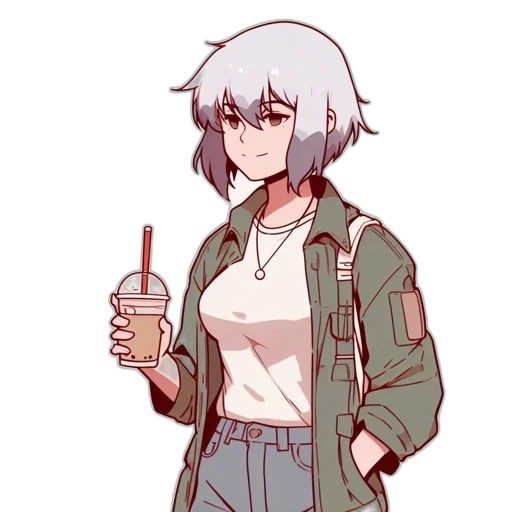 jacket, staff, weapon, robot transparent PNG cut-out
