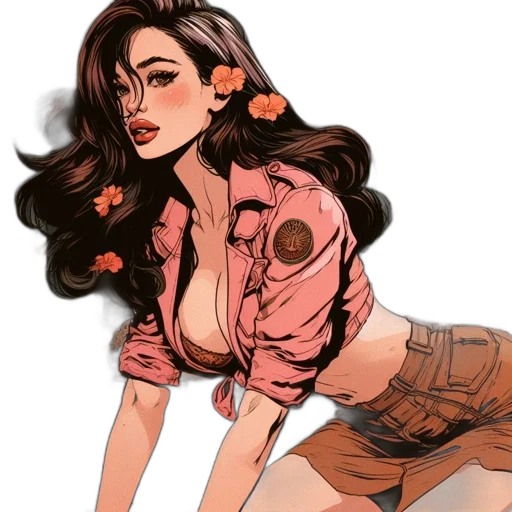 jacket, dress, comic book art, cartoon transparent PNG cut-out