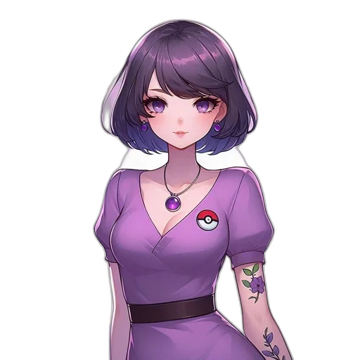 dress, staff, face, flower transparent PNG cut-out