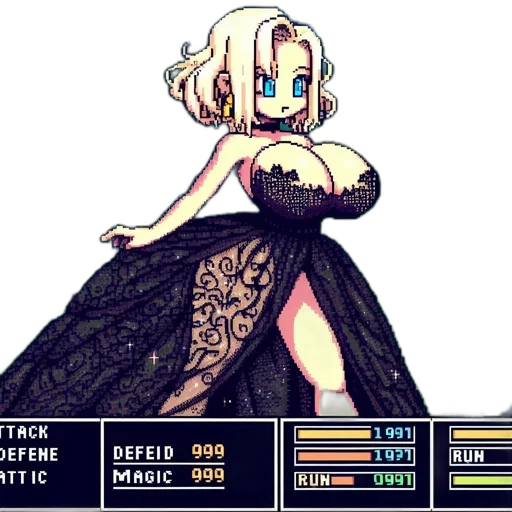 dress, staff, weapon, pixel art transparent PNG cut-out