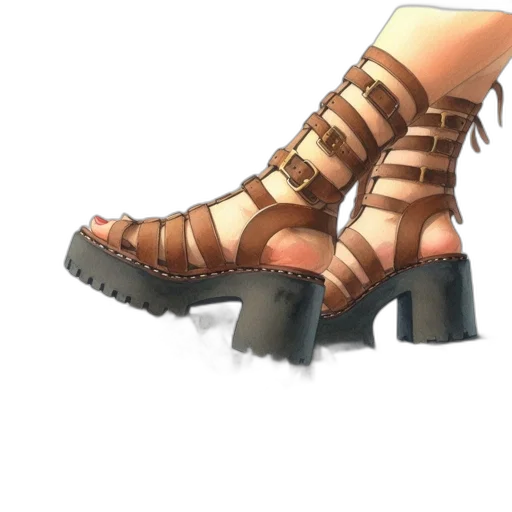 shoes, weapon, 3d render, concept art transparent PNG cut-out