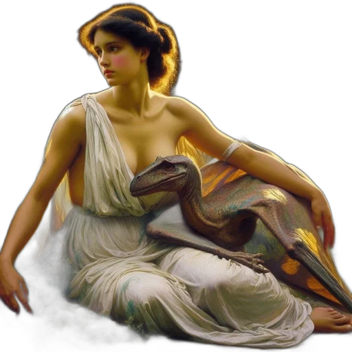 dress, jewelry, fantasy art, oil painting transparent PNG cut-out