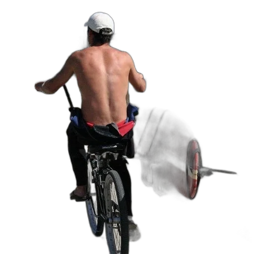 shirtless, man, rides, bike transparent PNG cut-out
