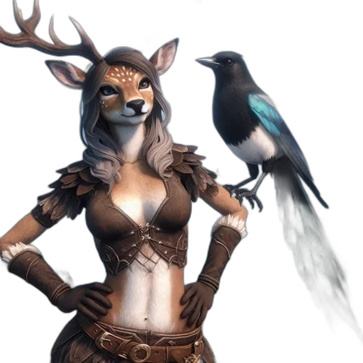 animal, staff, mask, fantasy art transparent PNG cut-out