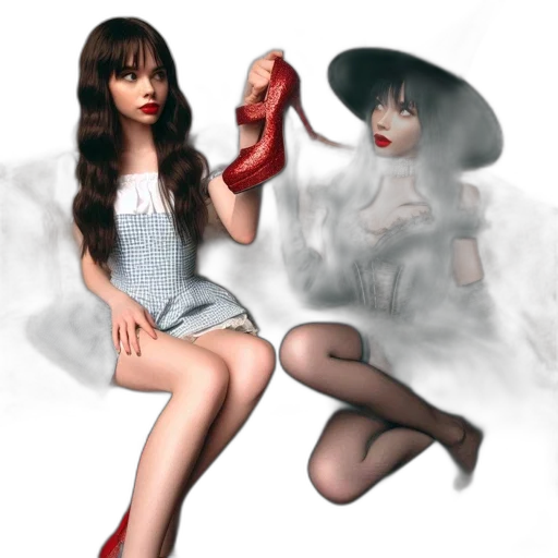 dress, shoes, hat, concept art transparent PNG cut-out