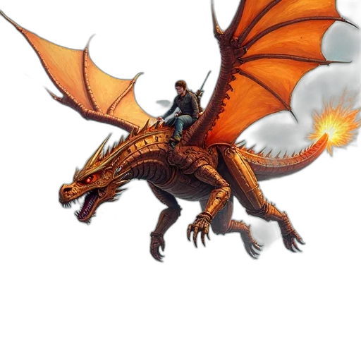 dragon, staff, fantasy art, concept art transparent PNG cut-out