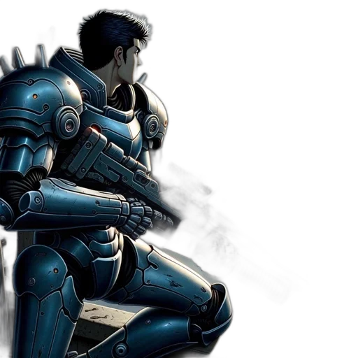 robot, concept art, comic book art, cyberpunk transparent PNG cut-out