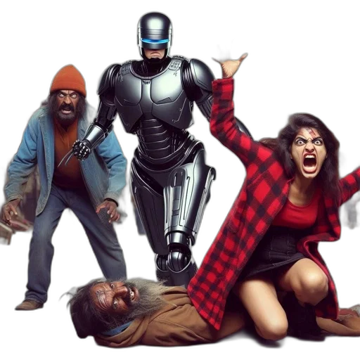 robot, concept art, comic book art, cyberpunk transparent PNG cut-out