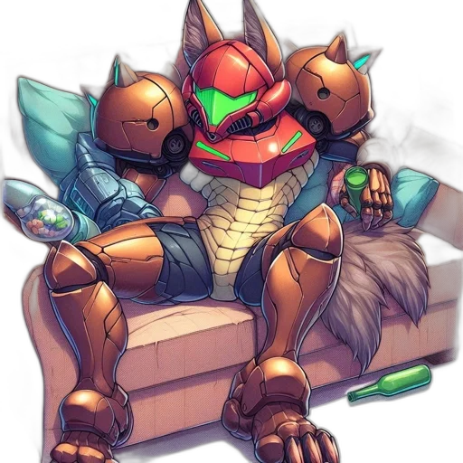 robot, dragon, staff, concept art transparent PNG cut-out