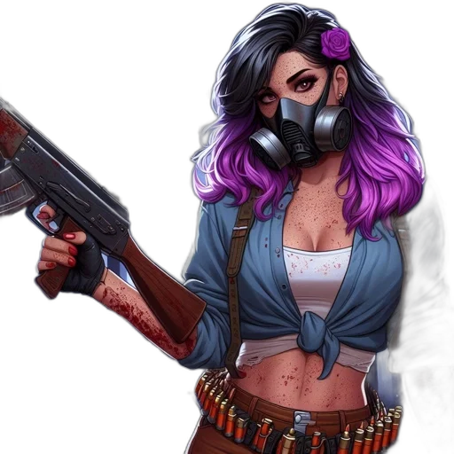 weapon, concept art, cyberpunk, comic book art transparent PNG cut-out