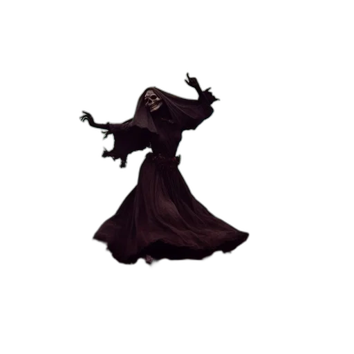 dress, staff, creature, mask transparent PNG cut-out
