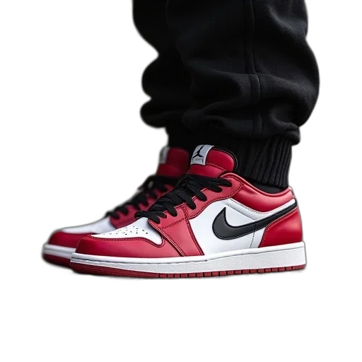 shoes, weapon, 3d render, red transparent PNG cut-out