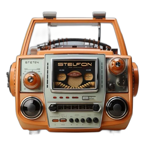 robot, car, concept art, retro-futuristic transparent PNG cut-out
