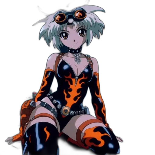 robot, dress, flower, creature transparent PNG cut-out
