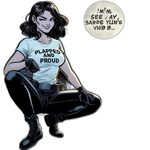 comic book art, concept art, night, rooftop-perched transparent PNG cut-out