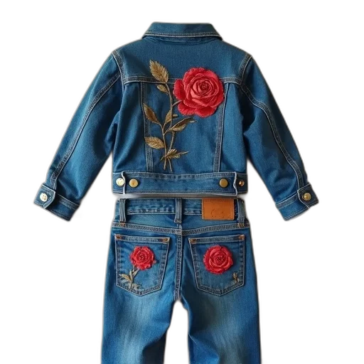 jacket, blue, child, denim transparent PNG cut-out