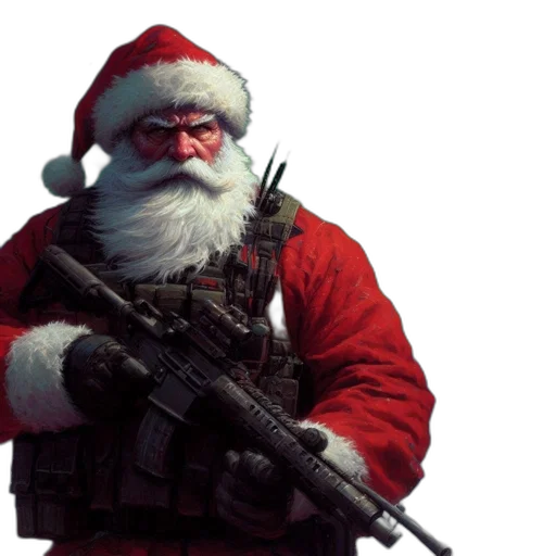 weapon, concept art, 3d render, santa transparent PNG cut-out