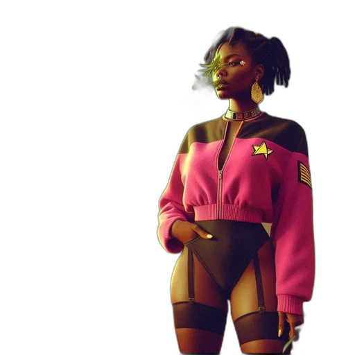 jacket, dress, concept art, cyberpunk transparent PNG cut-out