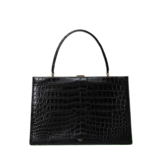 black, crocodile, skin, handbag transparent PNG cut-out