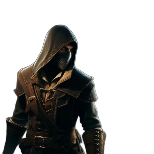 jacket, mask, weapon, sword transparent PNG cut-out