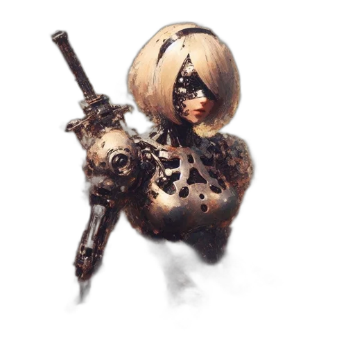 weapon, robot, mask, crown transparent PNG cut-out