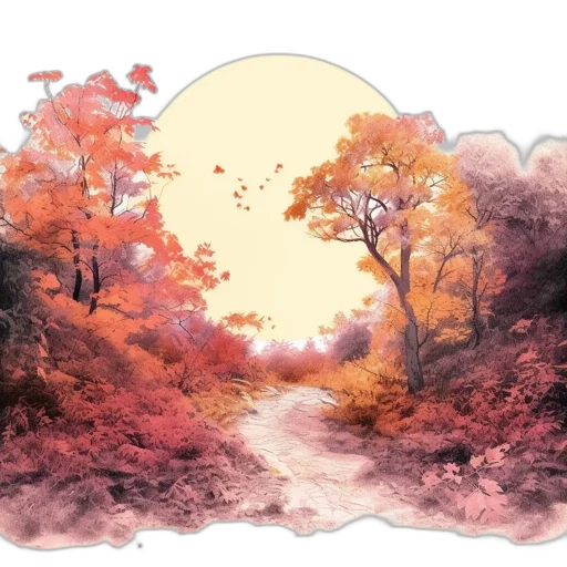 tree, flower, watercolor, photorealistic transparent PNG cut-out