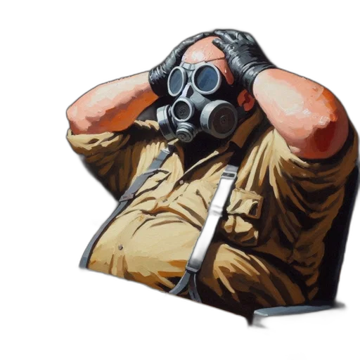 mask, jacket, face, weapon transparent PNG cut-out